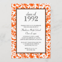 Invitation noire orange de la Réunion de classe de