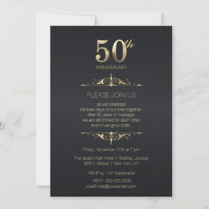 Invitation noire pour les 50 ans de mariage