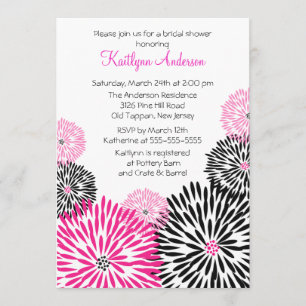 Invitation noire/rose à la mode de Fête de la