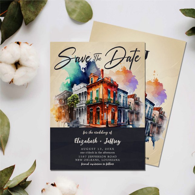 Invitation Nola Aquarelle Nouvelle Orléans Mariage Enregistre (Créateur téléchargé)