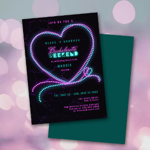 Invitation Nola Beads Bourbon Neon Heart Bachelorette Week-en