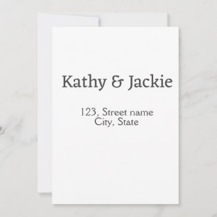 Invitation Nom d'adresse de couple noir blanc simple
