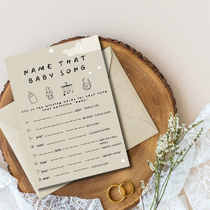 Invitation Nom de cette chanson de bébé Rustic minimum baby s