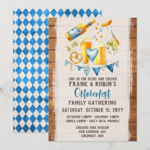 Invitation Nom de fête personnalisé de bière bavaroise rustiq