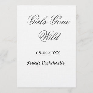 Invitation Nom de la fête de bachelorette Girls Gone wild dat