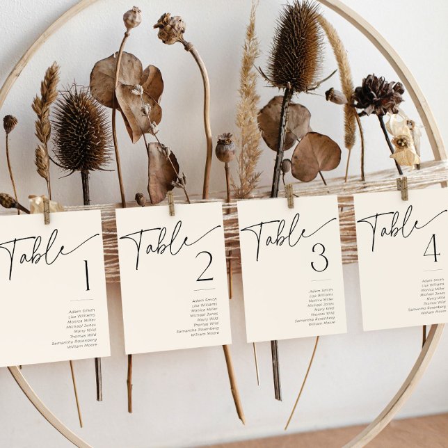 Invitation Nom de la table de Fête des mariées noire et blanc (Créateur téléchargé)