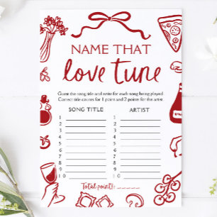 Invitation Nom de l'air d'amour italien rouge Jeu de Baby Sho