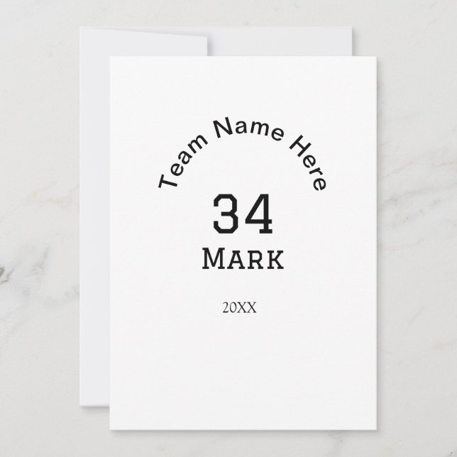 Invitation nom de l'équipe ajouter le nom du joueur date spor (Devant)