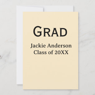 Invitation nom de lettre gras diplômé promotion 20XX pastel j