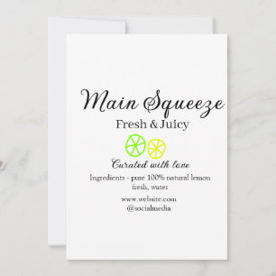 Invitation Nom d'entreprise de jus de citron principal fait m