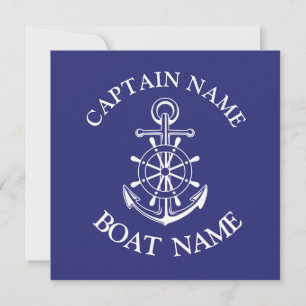 Invitation Nom du capitaine de bateau sur mesure marine marin