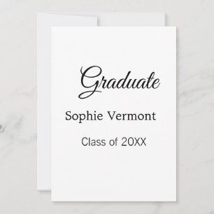 Invitation Nom du diplômé promotion 20XX félicitations simple