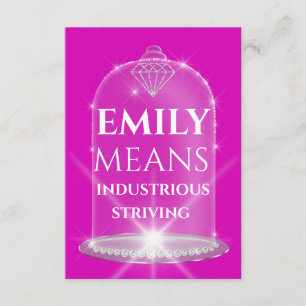 Invitation Nom Emily Signifiant Diamond Anniversaire rose