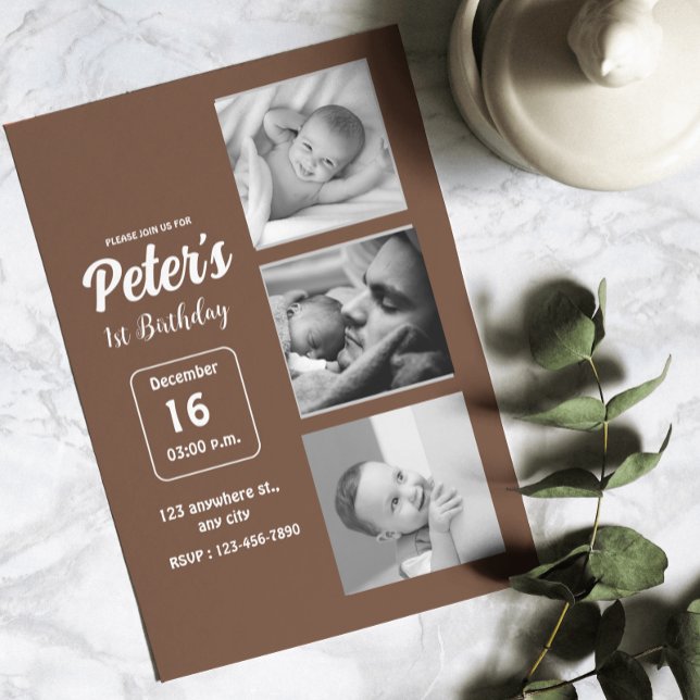 Invitation Nom Et Photo Anniversaire (Name And Photo Birthday Party Invitation)