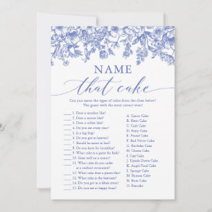 Invitation Nom Floral Bleu qui gâteau Fête des mariées jeu