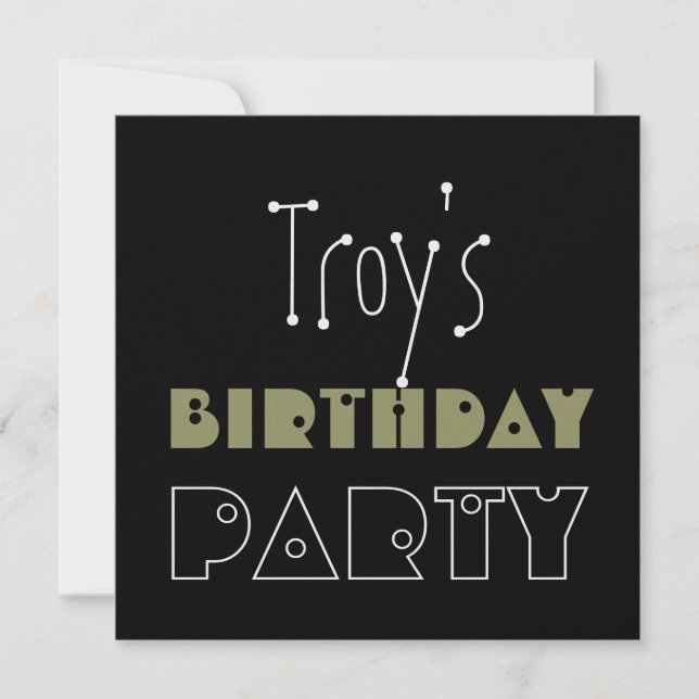 Invitation Nom personnalisé Fête d'anniversaire moderne Camo  (Devant)