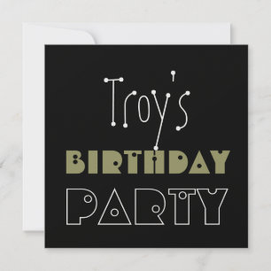 Invitation Nom personnalisé Fête d'anniversaire moderne Camo 