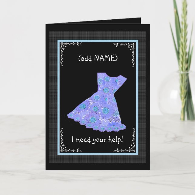 Invitation NOM PERSONNALISÉ Junior Bridesmaid PERWINKLE BLEU  (Devant)