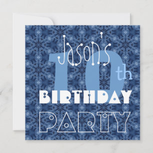 Invitation Nom personnalisé Moderne Enfant 10e anniversaire B