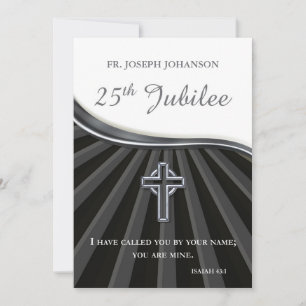 Invitation Nom personnalisé Prêtre Jubilé d'argent