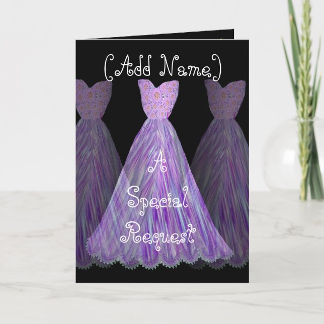 Invitation NOM PERSONNALISÉ - Robe VIOLET VIOLET Bridesmaid (Devant)