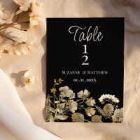 Nombres de table de fleurs sauvages marron ivoire