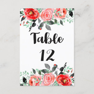 Invitation Nombres de table de mariage floraux de pivoine et