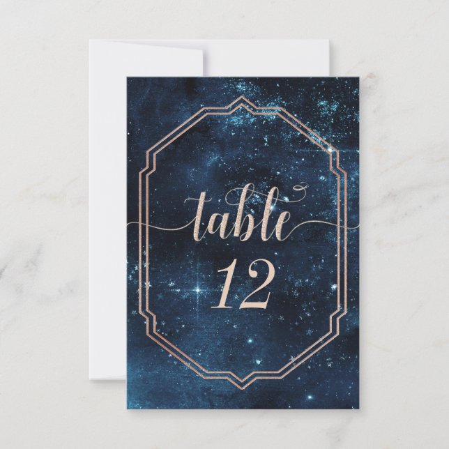 Invitation Nombres de table de mariage Galaxie Céleste de la  (Devant)