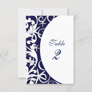 Invitation Nombres de table de plage bleu marine étoile de me