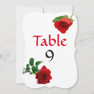 Invitation Nombres de table - Rose rouge aquarelle