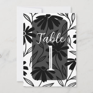 Invitation Nombres de tables Boho Fleurs de marguerite à encr