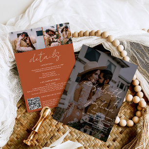 Invitation Noms calligraphie boho 4 photo tout en un mariage