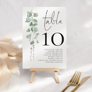 Invitation Noms des invités Mariages Eucalyptus 5x7 Numéro de