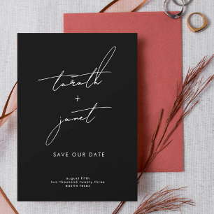 Invitation NOMS ÉLÉGANTS   Photo QR Code Enregistrer NOTRE Da