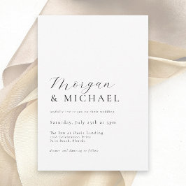 Invitation Noms élégants Simple Minimal Classic Mariage