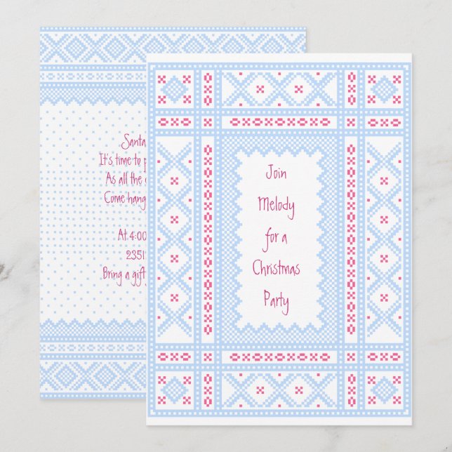 Invitation Nordique Joyeux Noël (Devant / Derrière)