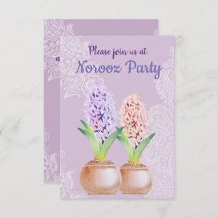 Invitation Norooz parti Hyacinth violet