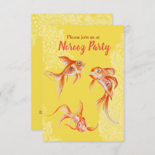 Invitation Norooz party Orange de poisson rouge