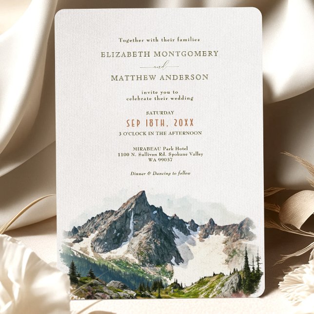 Invitation North Cascades Mountain Park Destination Wedding (Créateur téléchargé)