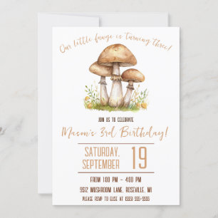 Invitation Nos petits champignons, Champignons Thématique Ann