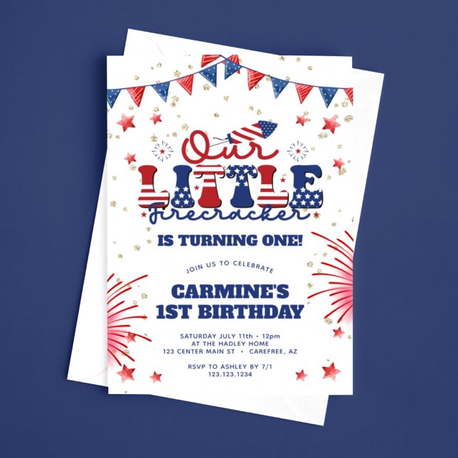 Invitation Nos petits pétards 1er anniversaire (Créateur téléchargé)