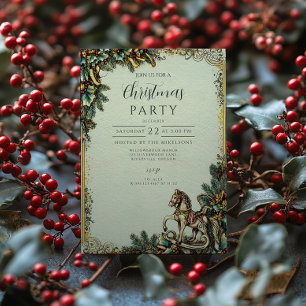 Invitation Nostalgale Cheval Rocking hiver