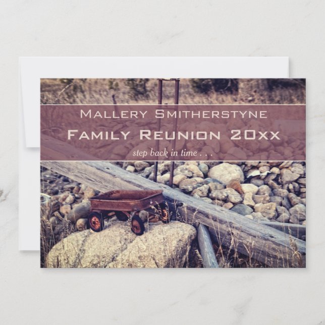 Invitation nostalgique Red Wagon Family Reunion (Devant)