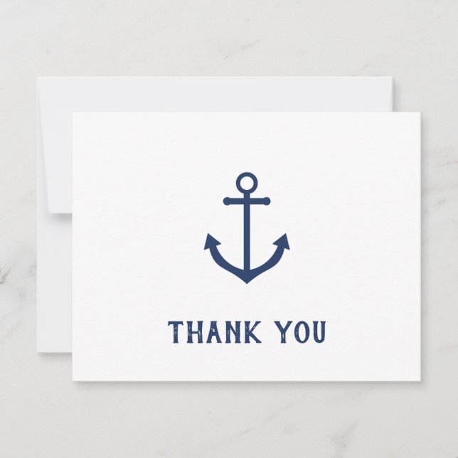 Invitation Note de remerciement nautique pour le baby shower  (Devant)