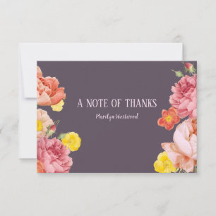 Invitation Note florale de ressort des mercis