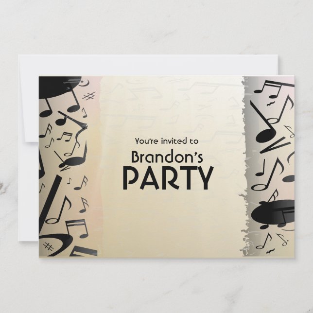 Invitation Notes de bronze et de musique noire (Devant)