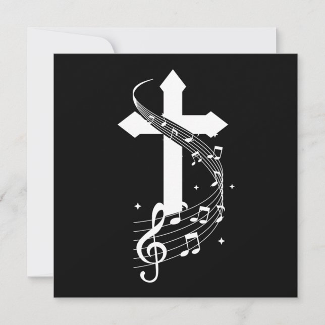 Invitation Notes de musique croisée Musicien chanteur chanter (Devant)