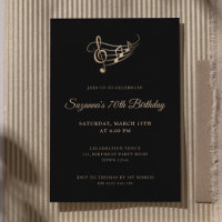 Notes de musique de script élégant Anniversaire