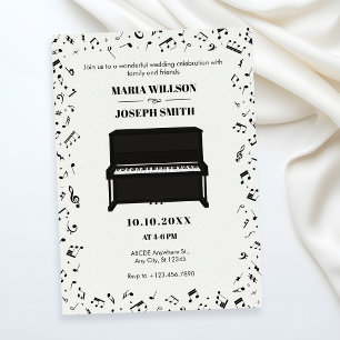 Invitation notes de musique pour piano mélodie mariage