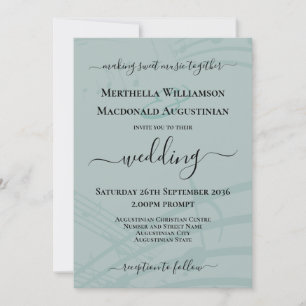 Invitation Notes de musique Sea Glass Mariage photo